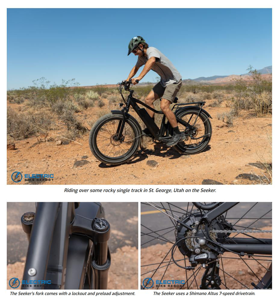 Dirwin Seeker Electric Bike Riding Over Rocky Utah Terrain