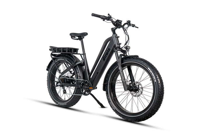 Dirwin Pioneer Plus Fat Tire Electric Bike black right angle view