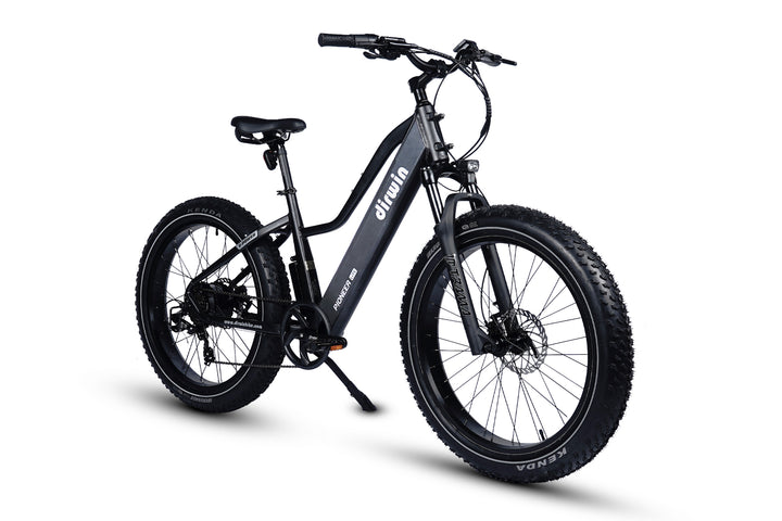 pioneer lite fat tire electric hunting bike black color right angle view