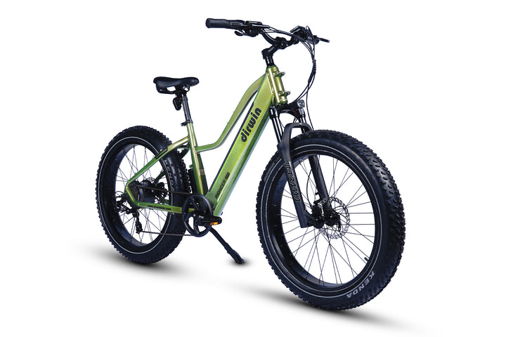 pioneer lite fat tire hunting ebike army green color right angle view