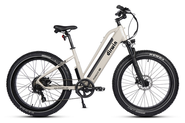 pioneer lite fat tire electric hunting bike grey color right side view