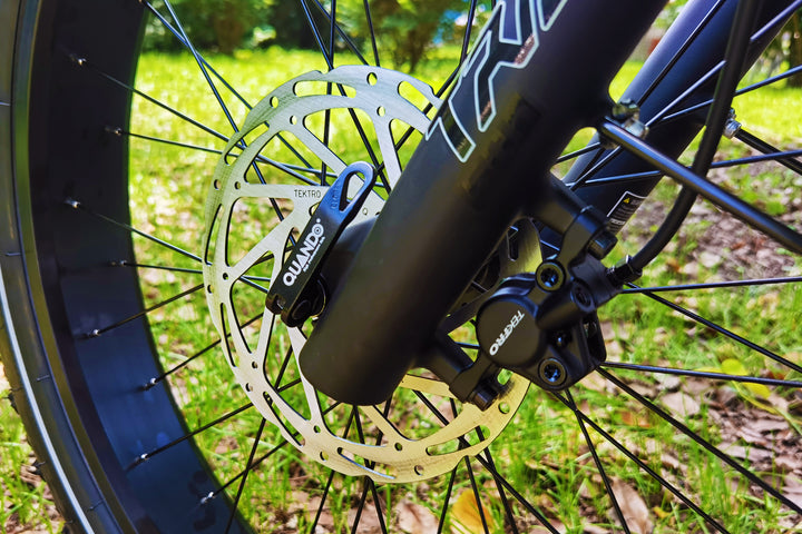 Dirwin Pioneer Plus Fat Tire Electric Bike front hydraulic disc brake view