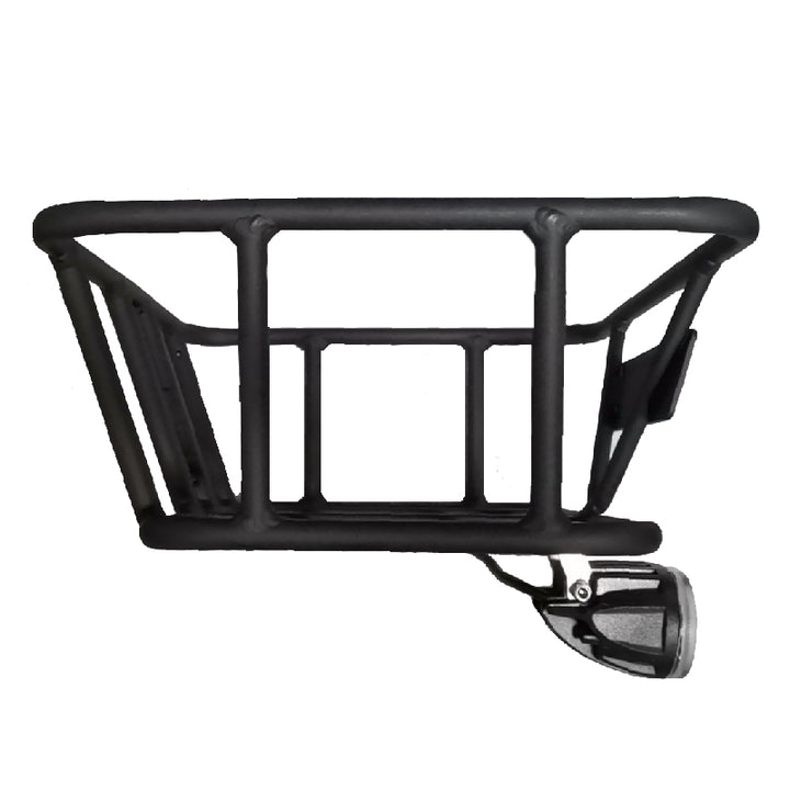 Dirwin Bike Front-Mounted Basket,Material: Aluminum Dimensions : L 14.3" x W 12.2" x H 6.0" Applicable : Seeker / pioneer Maxload: 35lbs Weight: 1kg