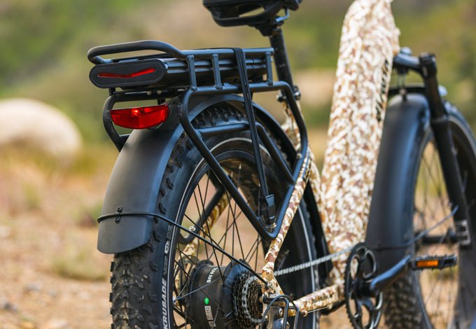 Dirwin Pioneer Plus Fat Tire Electric Bike with hunting attachments for off road use