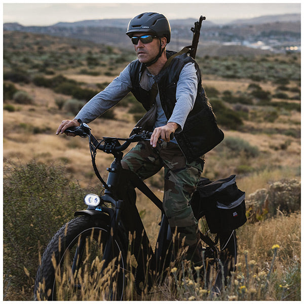 Customers on their Dirwin fat tire electric bike for hunting