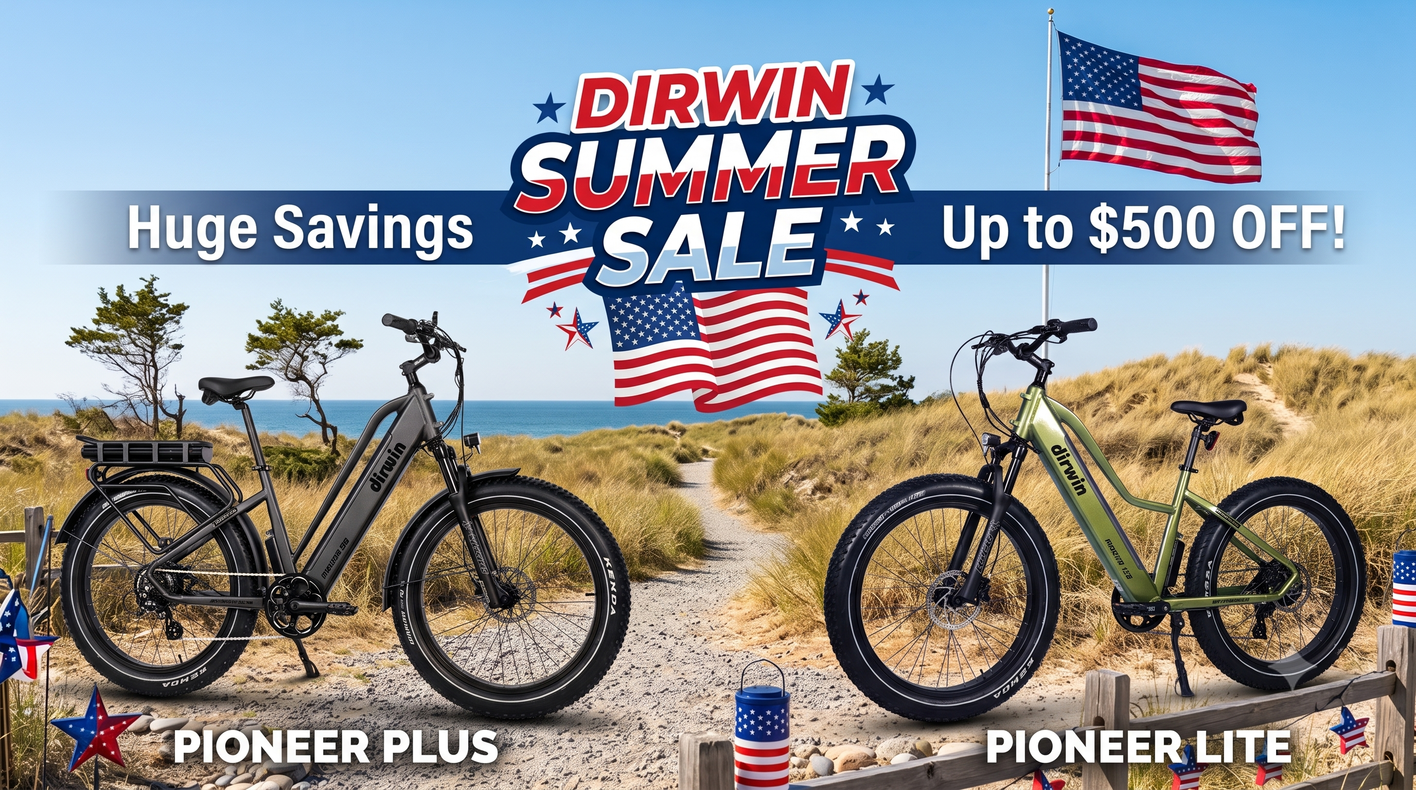 dirwin summer sale for pioneer plus and pioneer lite electric bikes