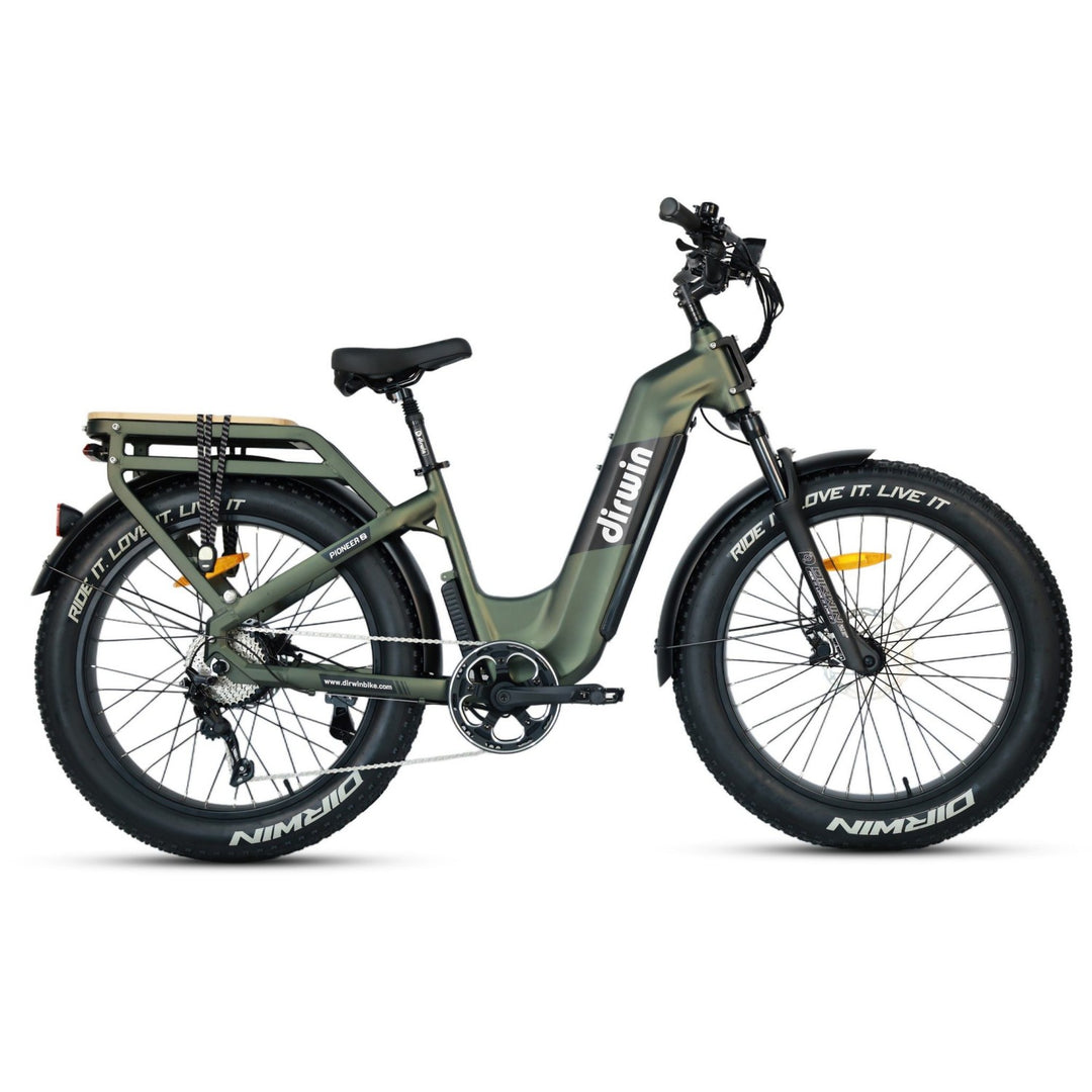 Pioneer 2 Long Range Electric Bike | 750W, 120-Mile Range | Dirwin Army Green / S (20") Pioneer 2 Long Range Electric Bike | 750W, 120-Mile Range | Dirwin Army Green / S (20")