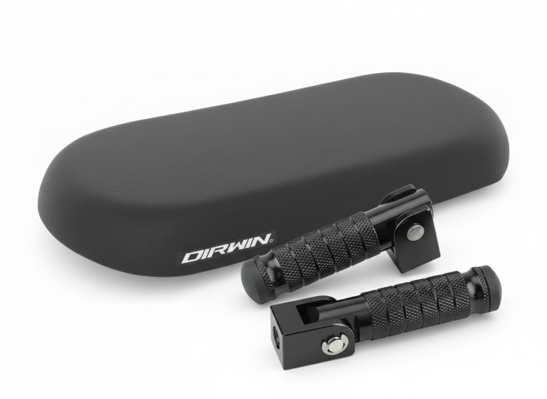 pioneer 2 black bench seat for rear rack with black foot pegs