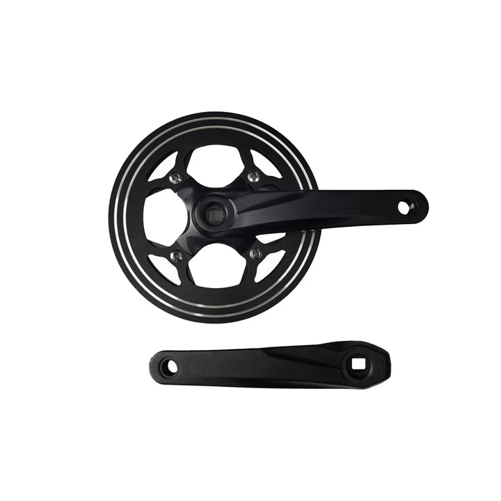 Dirwin Bike Crank Set, Dual Sided Aluminum Crank set. Size: 46T. Crank Length: 170mm.  BCD: 130mm.  Chainline: 45mm.   Applicable models：  Seeker / Pioneer